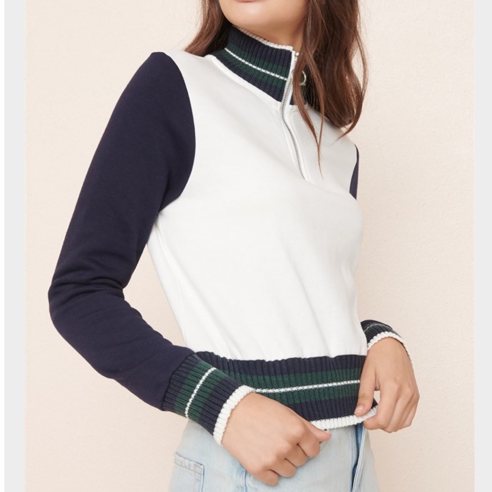 Half-zip sweater mix sweatshirt